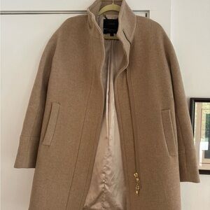 J.Crew Stadium Cloth Nello Gori Cocoon Coat Wool Blend Tan Camel Women's Size 4